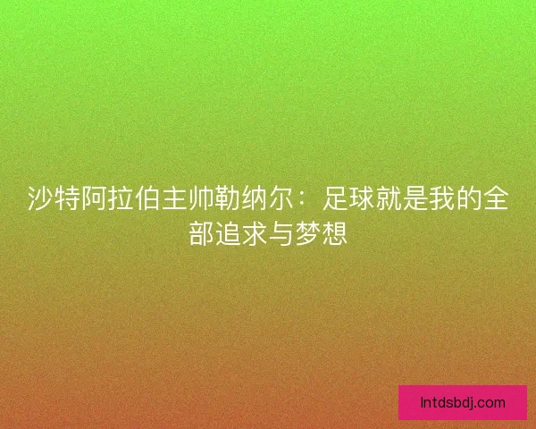 沙特阿拉伯主帅勒纳尔：足球就是我的全部追求与梦想