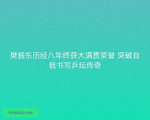 樊振东历经八年终获大满贯荣誉 突破自我书写乒坛传奇