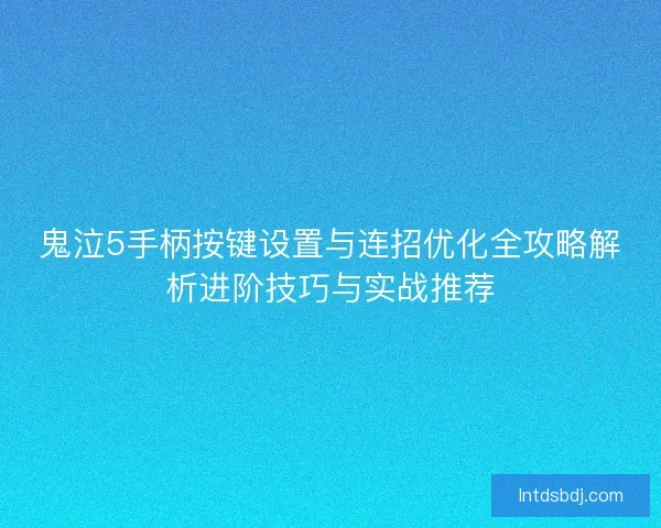 鬼泣5手柄按键设置与连招优化全攻略解析进阶技巧与实战推荐
