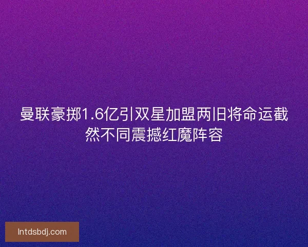 曼联豪掷1.6亿引双星加盟两旧将命运截然不同震撼红魔阵容